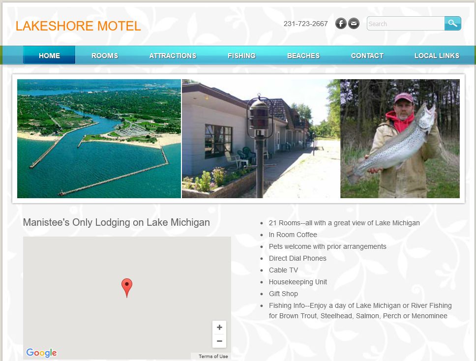 Lake Shore Motel (Kennys Lakeshore Motel) - 2019 Web Site Home Page